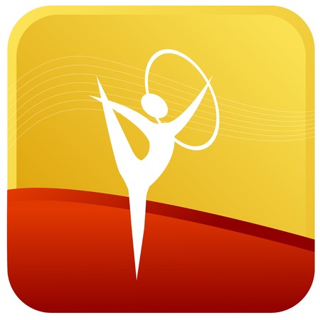 human doing gymnastics with ringのイラスト素材