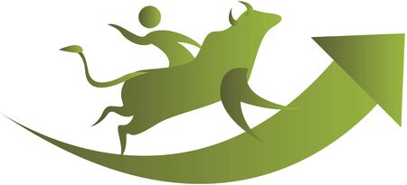 human riding on a bullの写真素材