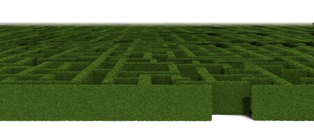 3d illustration of green maze systemの写真素材