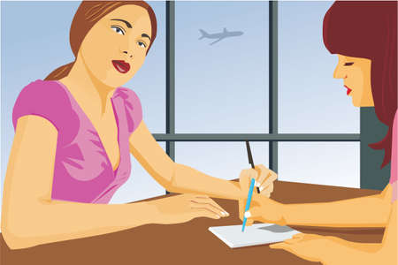 Two businesswomen having a discussionの写真素材