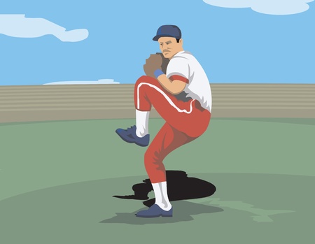 Baseball Player throwing the ballの写真素材