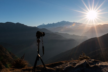 Scenic Landscape, Landscape view of Himalaya snow mountains in Chopta Valley of Uttarakhand, Indiaの写真素材