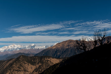 Scenic Landscape, Landscape view of Himalaya snow mountains in Chopta Valley of Uttarakhand, Indiaの写真素材