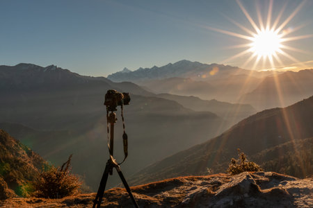 Scenic Landscape, Landscape view of Himalaya snow mountains in Chopta Valley of Uttarakhand, Indiaの写真素材