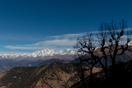 Scenic Landscape, Landscape view of Himalaya snow mountains in Chopta Valley of Uttarakhand, Indiaの写真素材