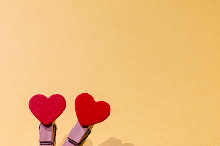 Valentines Day background. Red hearts Love And valentines Day Concept on an isolated colorful...