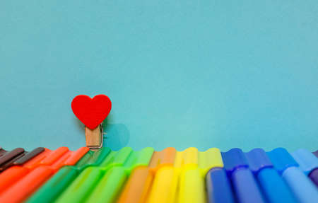 Valentines Day background. Red hearts Love And valentines Day Concept on an isolated colorful...