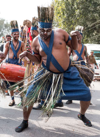 Bikaner, Rajasthan, India - January 2019 : Portrait of artists from rajasthan participating in Bikaner camel festival.のeditorial素材