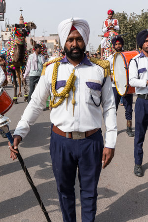 Bikaner, Rajasthan, India - January 2019 : Portrait of artists from rajasthan participating in Bikaner camel festival.のeditorial素材