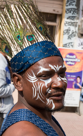 Bikaner, Rajasthan, India - January 2019 : Portrait of artists from rajasthan participating in Bikaner camel festival.のeditorial素材