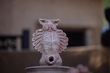 Statue in a pottery workshop, Thailand.の写真素材