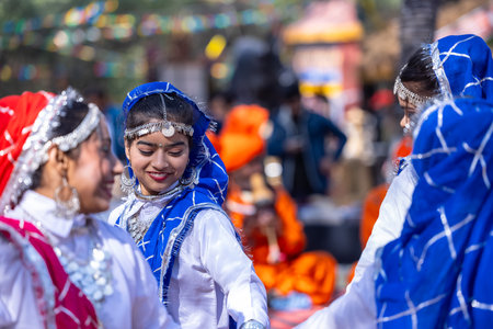 Unidentified people during the Kolkata Flower Festival in Kolkata, India.のeditorial素材