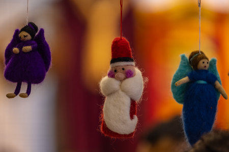 Christmas ornaments on the market in Vilnius, Lithuaniaの写真素材