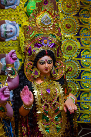 Hindu God Ganesha at Ganesha festival in Kolkata.の写真素材
