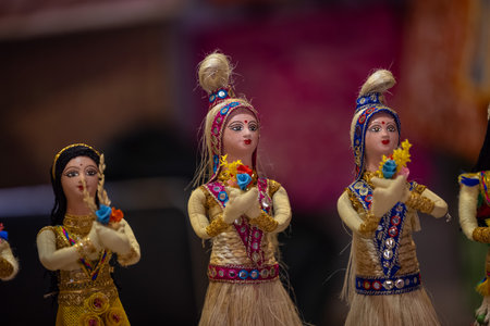 Puppets on display at Kolkata Fair.の写真素材