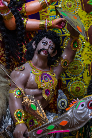 Hindu God Ganesha at Ganesha festival in Indiaの写真素材