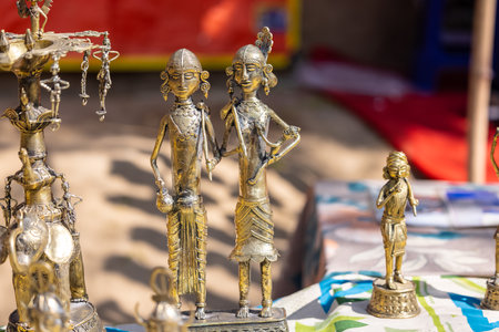 Statues on a market stall in Kathmandu, Nepalの写真素材