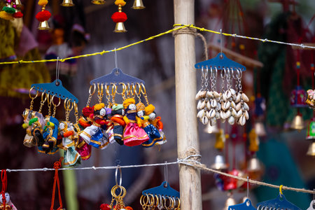 Handmade colourful souvenir products at surajkund craft fair.
