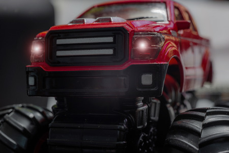 Red Monster Truck Toy with lightsの写真素材