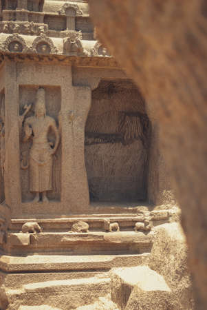 Five Raths - July 2017 - A photo of the carvings at the five raths, Mahabalipuram.