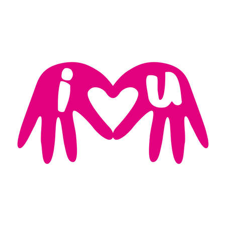 Hand Love I LOVE YOU Valentines Dayのイラスト素材