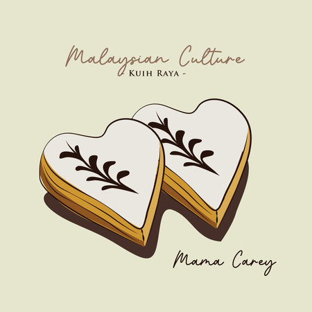 Vector illustration of famous Malaysian traditional Eid festive dessert, kuih Raya mama careyのイラスト素材