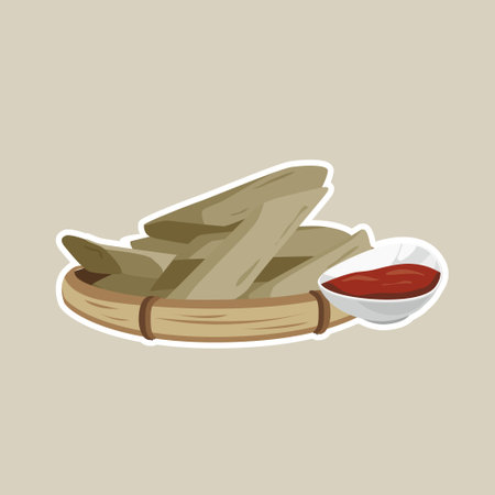 Vector illustration of famous Malaysian traditional food, Keropok Lekor. Made from ground fish and flourのイラスト素材