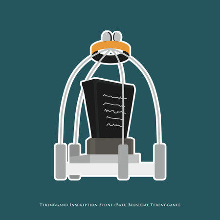 Vector illustration of Terengganu Inscription Stone or known as Batu Bersurat Terengganuのイラスト素材