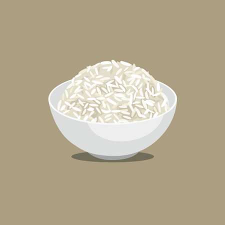 Vector illustration of rice in a bowlのイラスト素材