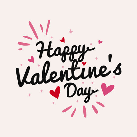 Vector illustration of handwritten text Happy Valentine's Day designs, posters and digital art.のイラスト素材