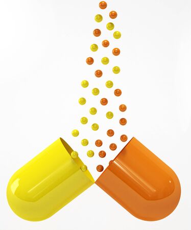 medical background of a pill Isolated on whiteの写真素材
