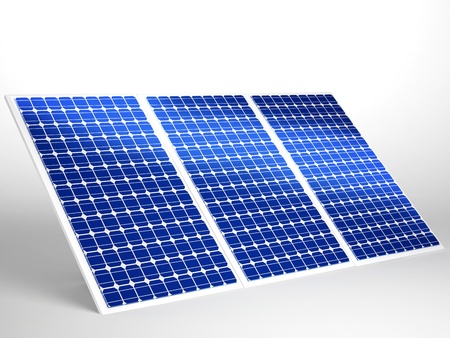 solar panel isolated in whiteの写真素材