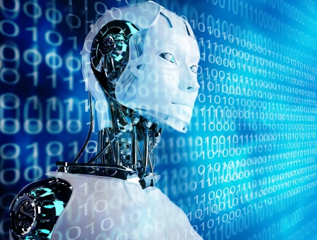 computer robot backgroundの写真素材