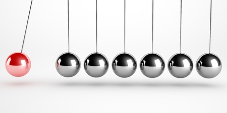 newton pendulum isolatedの写真素材