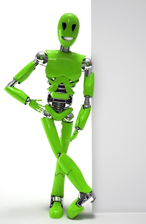 robot smiling isolatedの写真素材