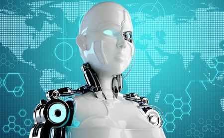 computer robot backgroundの写真素材