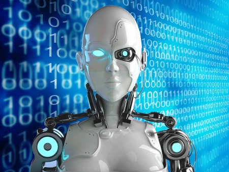 computer robot backgroundの写真素材