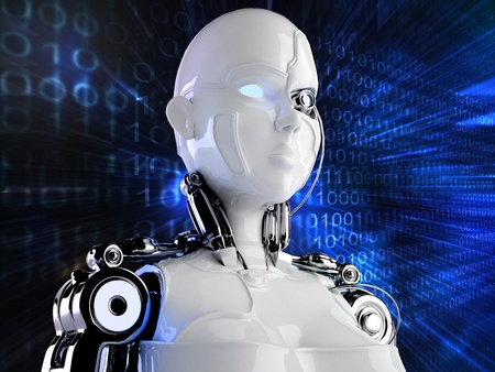 computer robot backgroundの写真素材