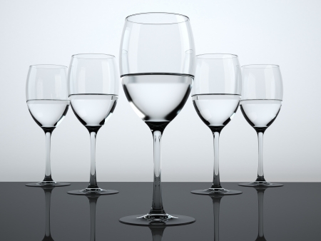 Glass of water isolated on white backgroundの写真素材