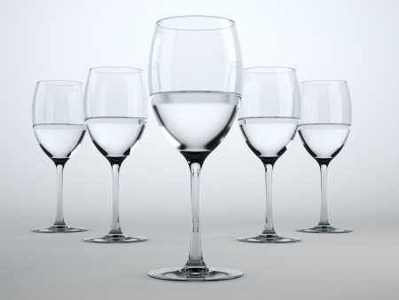 Glass of water isolated on white backgroundの写真素材
