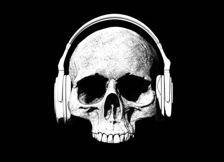 Skull and crossbones isolated in background - 3d illustrationの写真素材