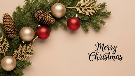 Christmas Decoration Over Wooden Background. Xmas Decoration Over Wooden Background.の素材