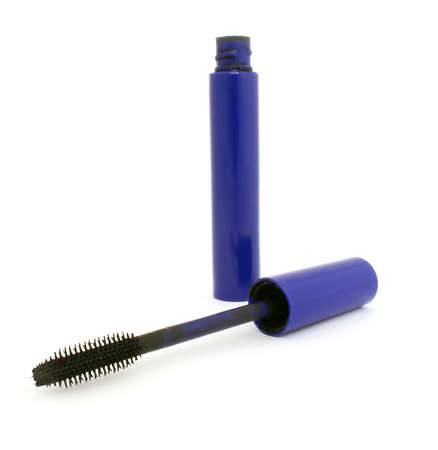 Mascara in a blue box on a white の写真素材