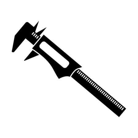 Caliper Black Flat Icon Vectorのイラスト素材