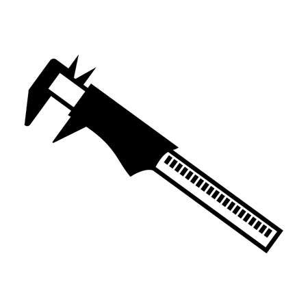 Caliper Black Flat Icon Vectorのイラスト素材