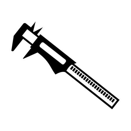 Caliper Black Flat Icon Vectorのイラスト素材