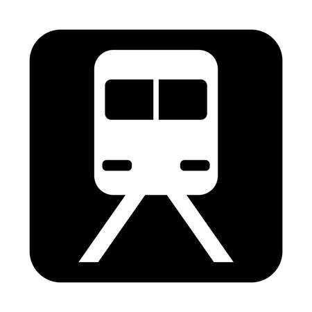 Station and Train Black Icon Vectorのイラスト素材
