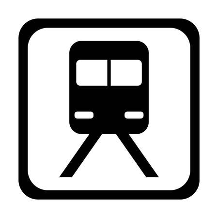 Station and Train Black Icon Vectorのイラスト素材