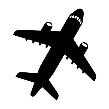 Airplane Icon Black Vectorのイラスト素材