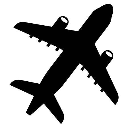 Airplane Icon Black Vectorのイラスト素材